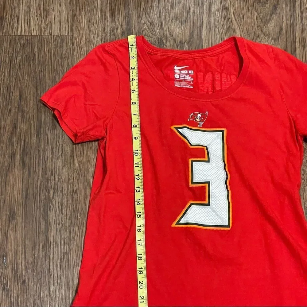 Nike Tampa Bay Buccaneers Short Sleeve T-shirt #3 Winston Red White Size Large